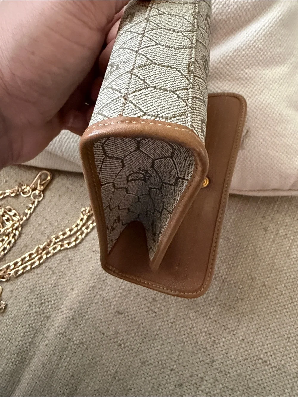 Vintage Christian Dior honeycomb coated canvas